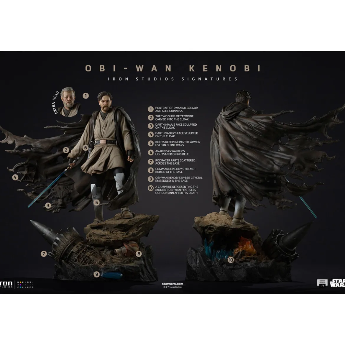 Iron Studios Star Wars - Obi-Wan Kenobi Legacy Replica 1/4 Signatures