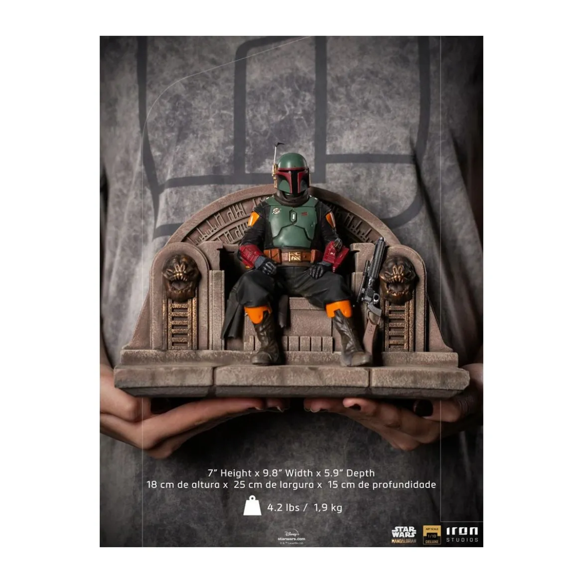 IRON STUDIOS - The Mandalorian - Deluxe Art Scale Boba Fett on Throne 1/10 - The Mandalorian