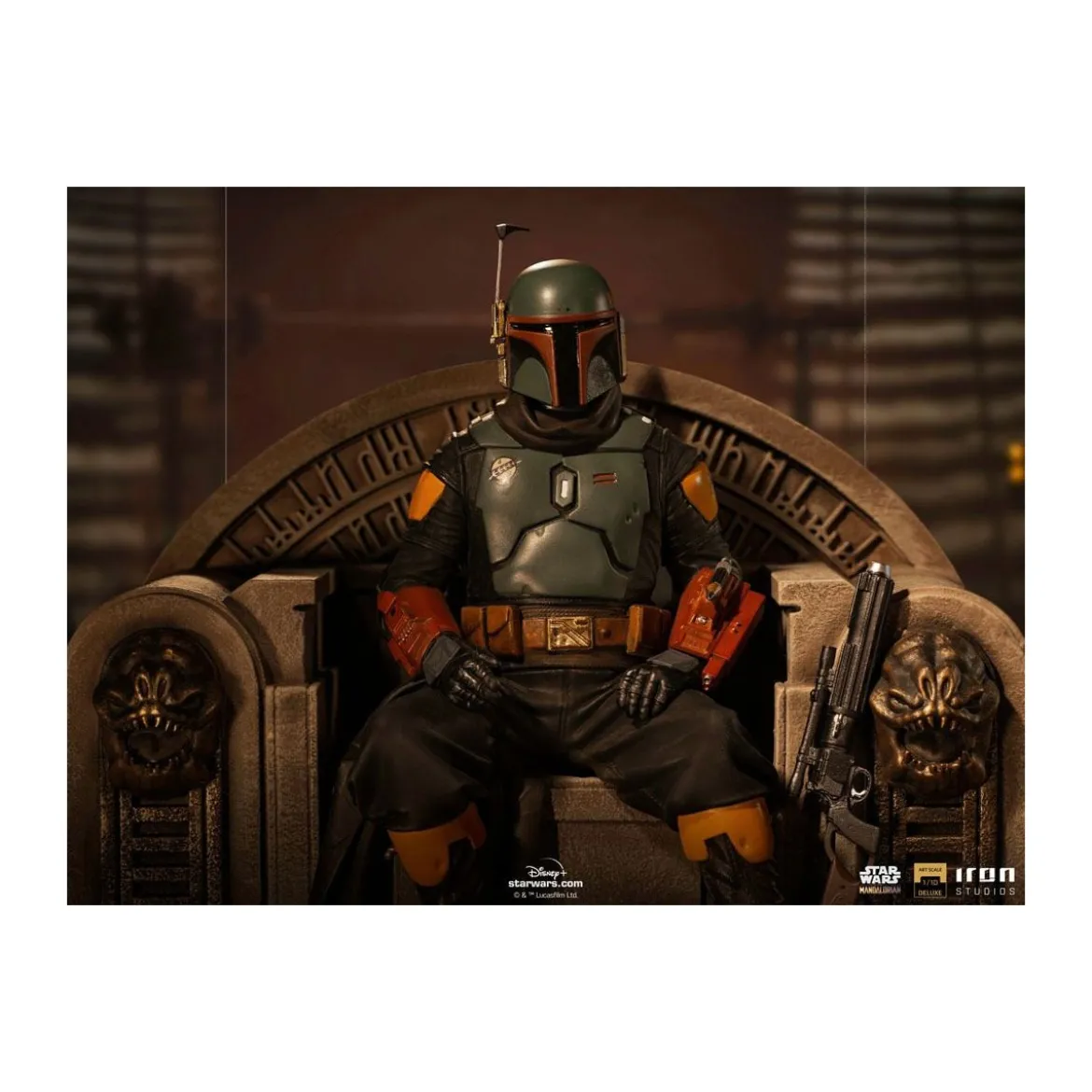 IRON STUDIOS - The Mandalorian - Deluxe Art Scale Boba Fett on Throne 1/10 - The Mandalorian