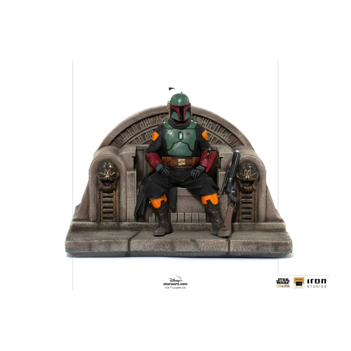 IRON STUDIOS - The Mandalorian - Deluxe Art Scale Boba Fett on Throne 1/10 - The Mandalorian