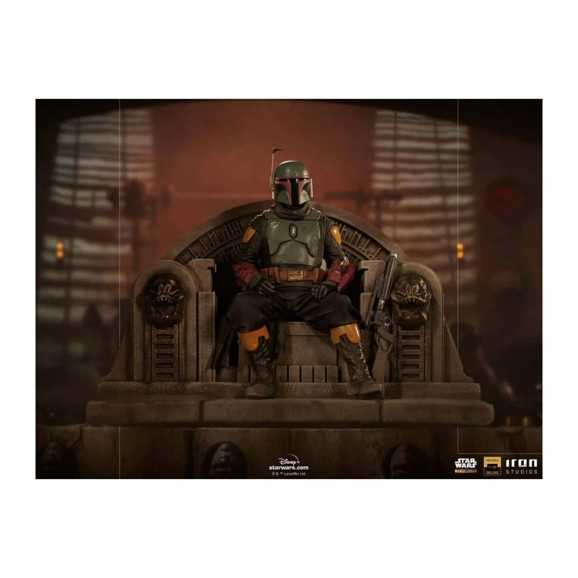 IRON STUDIOS - The Mandalorian - Deluxe Art Scale Boba Fett on Throne 1/10 - The Mandalorian