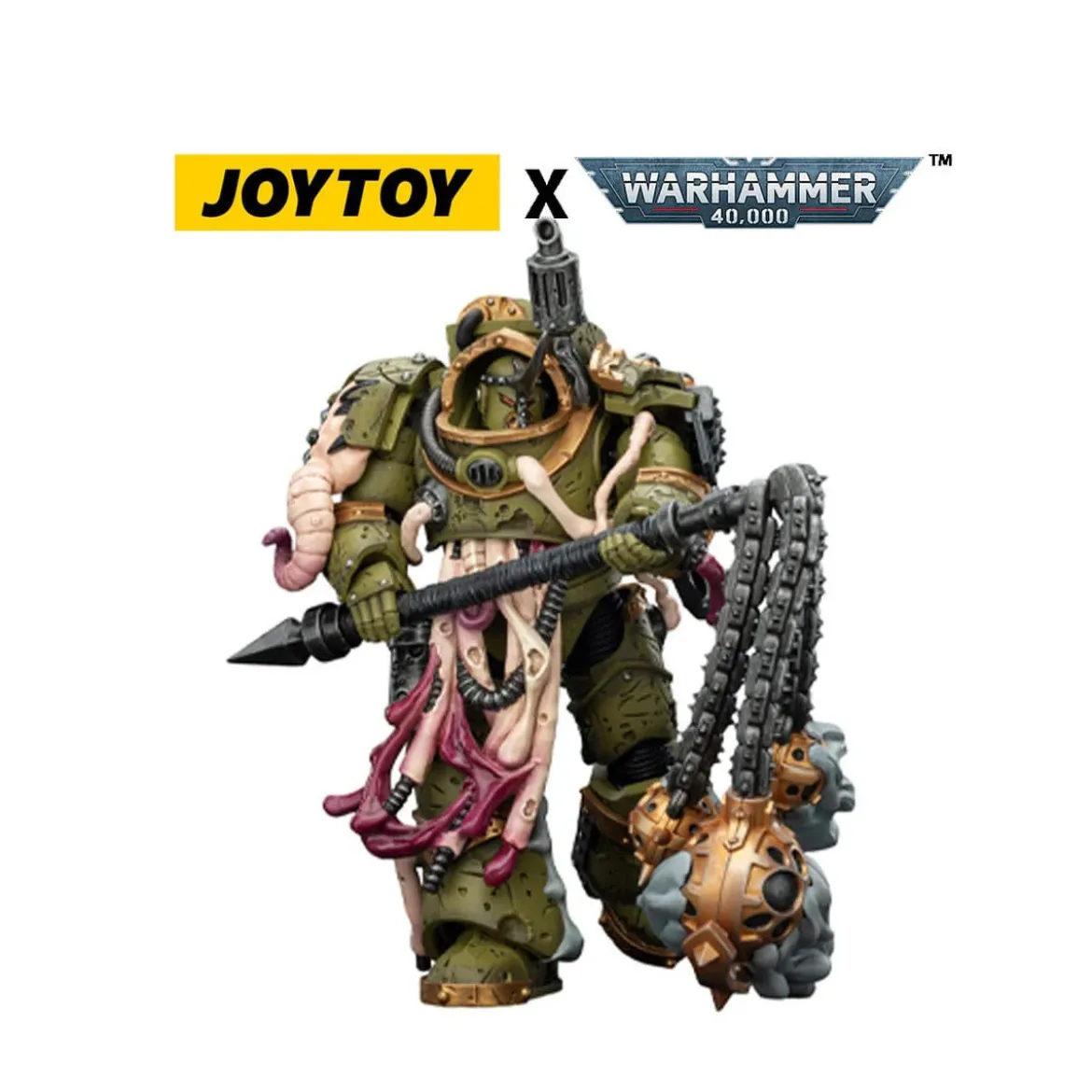 Joytoy - Death Guard - Blightlord Terminator 2 with Flail of Corruption 1/18 - Warhammer 40k