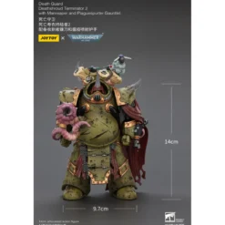 Joytoy - Death Guard - Deathshroud Terminator 2 with Manreaper and Plaguespurter Gauntlets 1/18 - Warhammer 40k