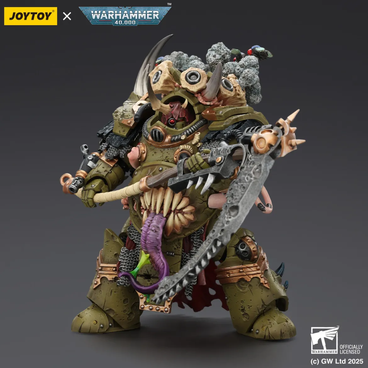 Joytoy - Death Guard - Deathshroud Terminator Champion with Manreaper and Plaguespurter Gauntlets 1/18 - Warhammer 40k
