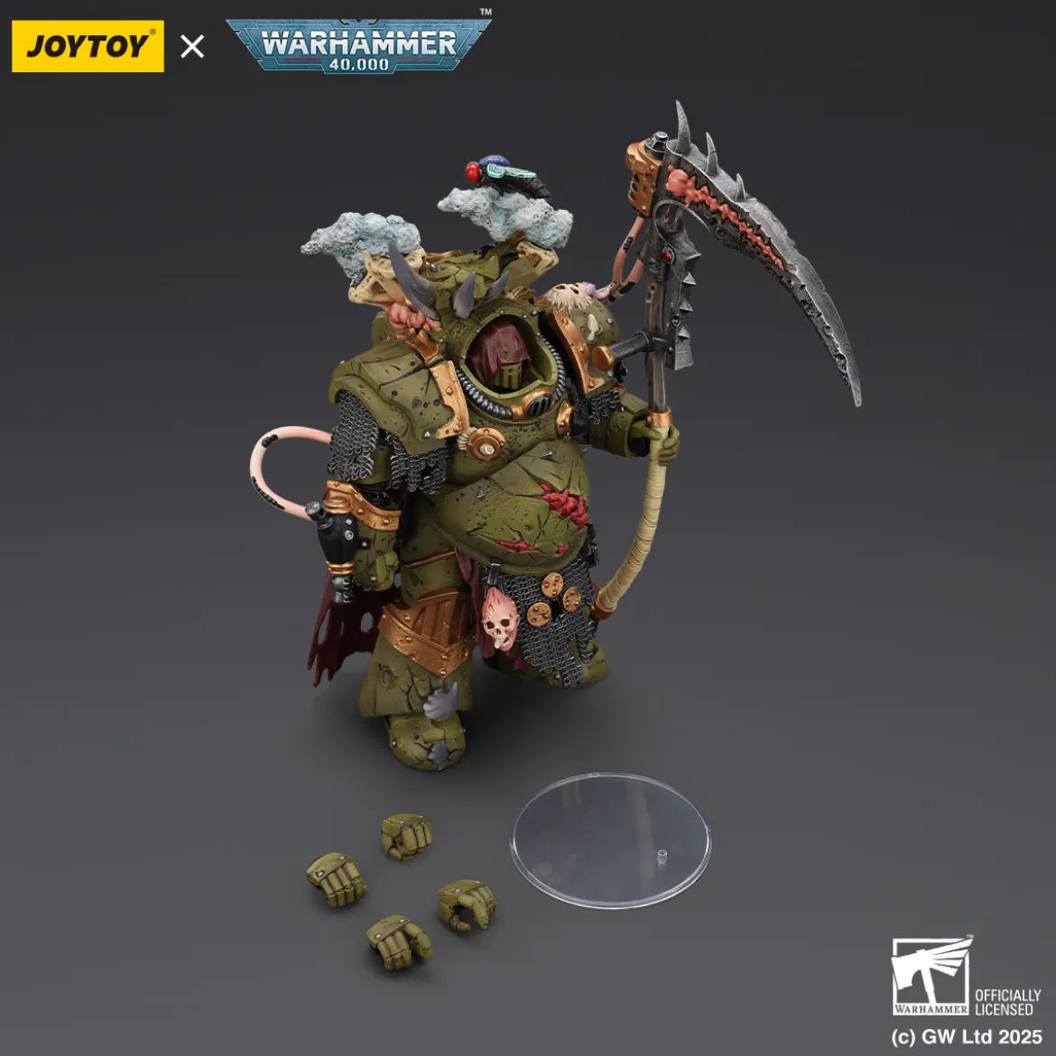 Joytoy - Death Guard - Deathshroud Terminator 1 with Manreaper and Plaguespurter Gauntlets 1/18 - Warhammer 40k