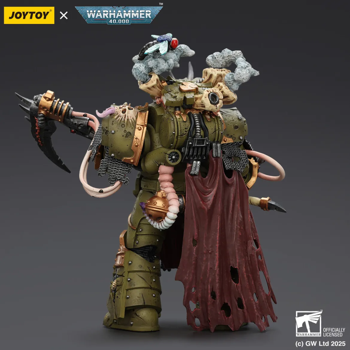 Joytoy - Death Guard - Deathshroud Terminator 1 with Manreaper and Plaguespurter Gauntlets 1/18 - Warhammer 40k