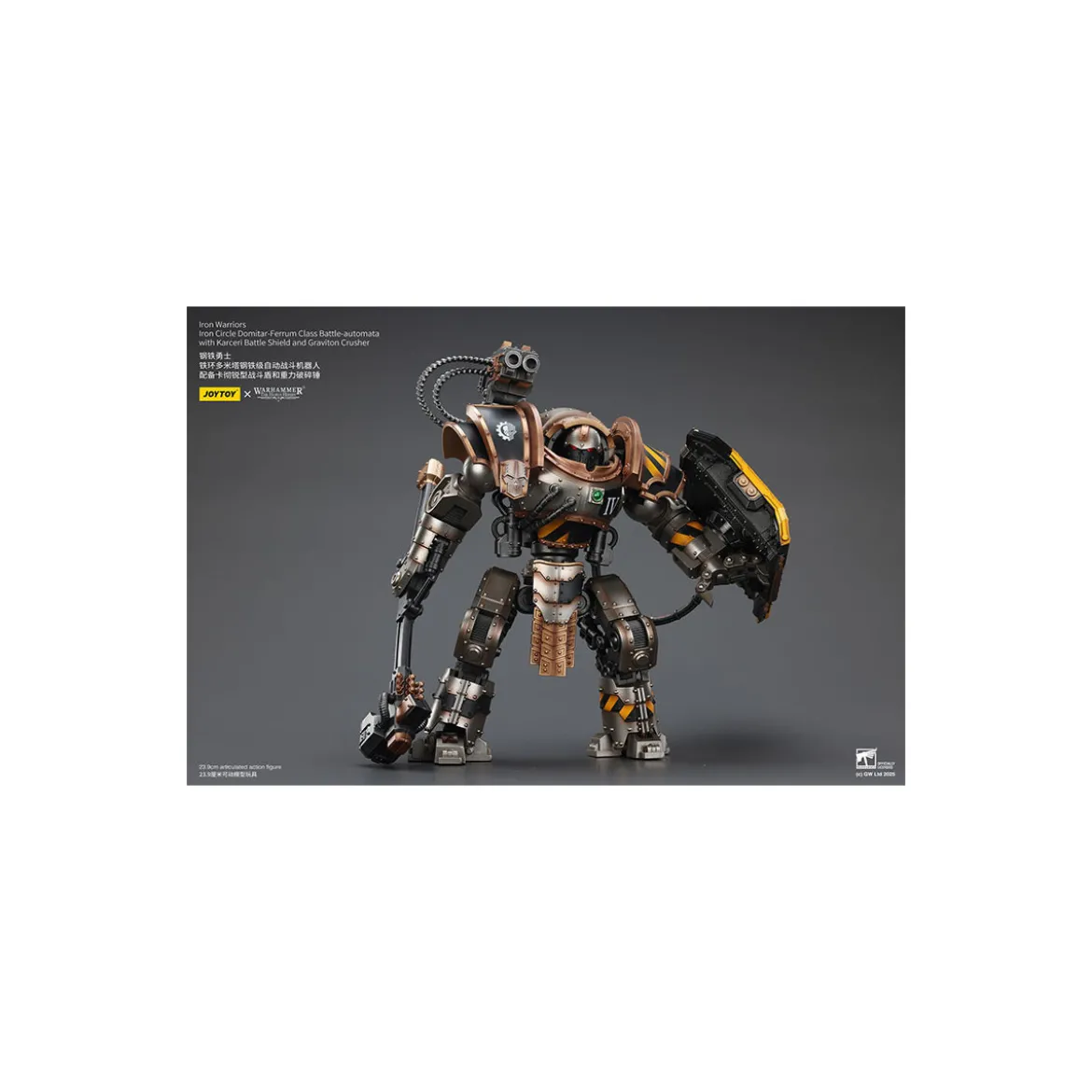 Joytoy - Iron Warriors Iron Circle Domitar-Ferrum Class Battle-automata with Karceri Battle Shield and Graviton Crusher 1/18