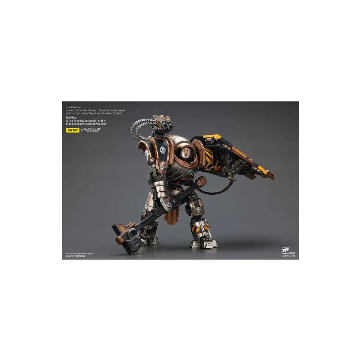 Joytoy - Iron Warriors Iron Circle Domitar-Ferrum Class Battle-automata with Karceri Battle Shield and Graviton Crusher 1/18