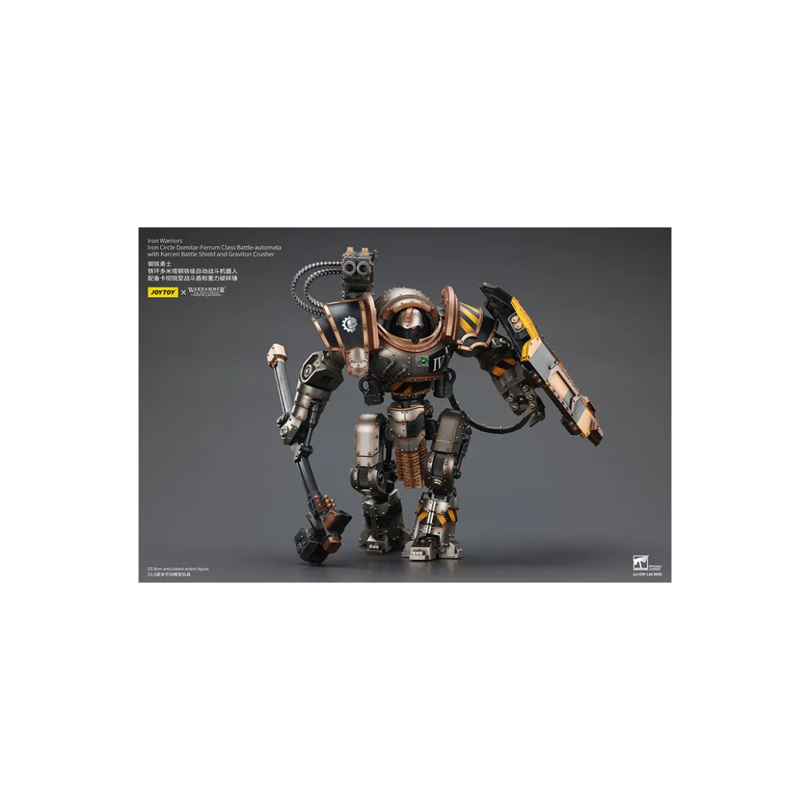Joytoy - Iron Warriors Iron Circle Domitar-Ferrum Class Battle-automata with Karceri Battle Shield and Graviton Crusher 1/18