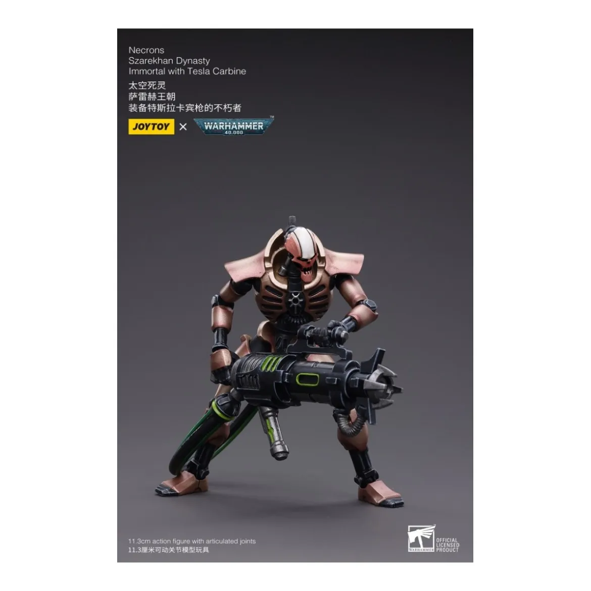 JoyToy Necrons - pack 2 figurines Necrons Szarekhan Dynasty Immortal with Tesla Carbine 1/18 - Warhammer 40K