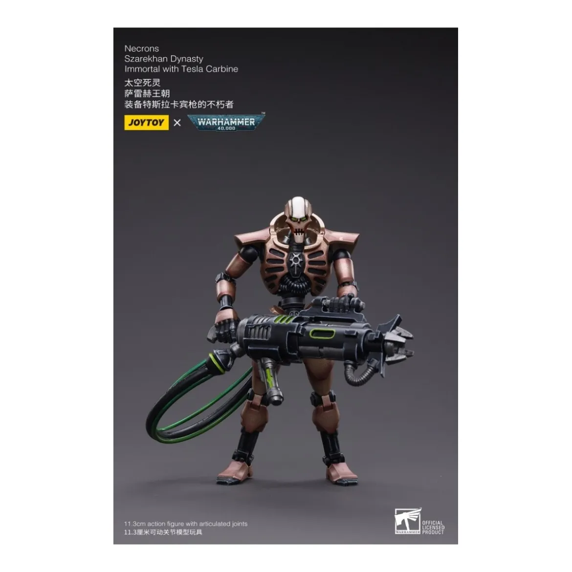 JoyToy Necrons - pack 2 figurines Necrons Szarekhan Dynasty Immortal with Tesla Carbine 1/18 - Warhammer 40K