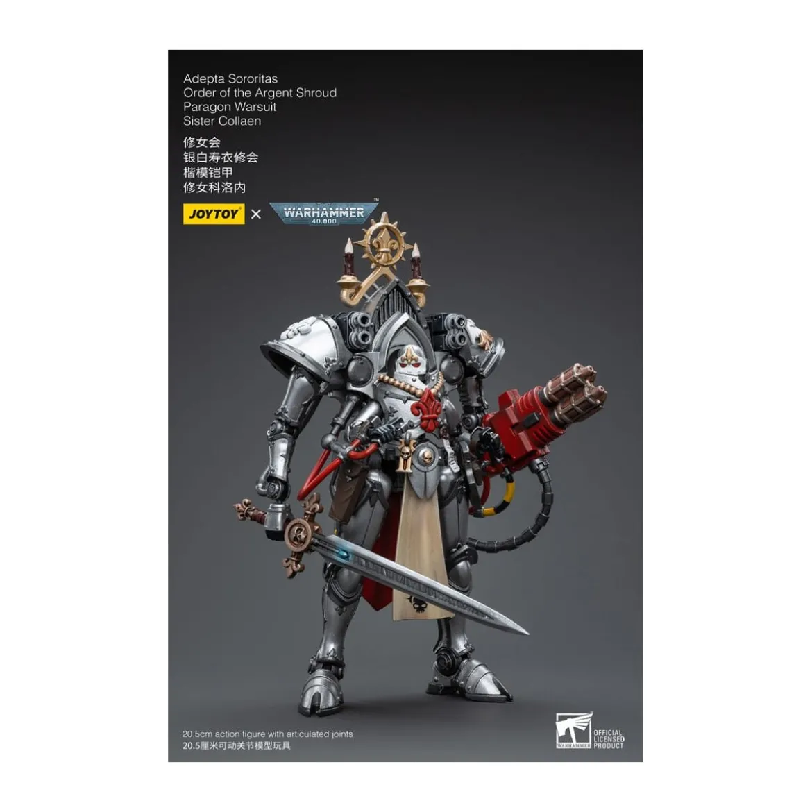 JoyToy Space Marines - Adepta Sororitas Order of the Argent Shroud - Paragon Warsuit Sister Collaen 1/18 - Warhammer 40K
