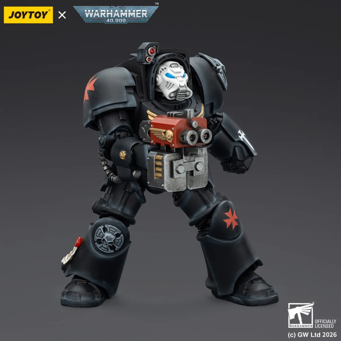 JoyToy Space Marines - Black Templars -Terminator 2 with Power Fist and Storm Bolter 1/18 - Warhammer 40K