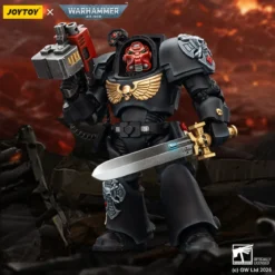 JoyToy Space Marines - Black Templars -Terminator 1 with Power Sword and Storm Bolter 1/18 - Warhammer 40K