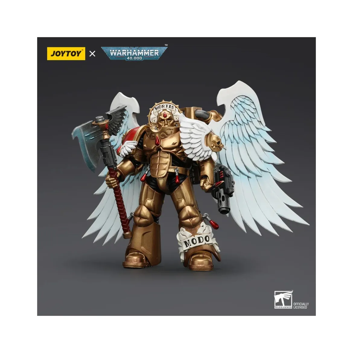 JoyToy Space Marines - Blood Angels Sanguinary Guard - Sanguinary Guard with Encarmine Axe and Inferno Bolter 1/18
