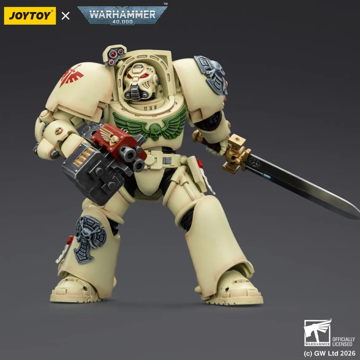 JoyToy Space Marines - Dark Angels - Deathwing Terminator 1 with Power Sword and Storm Bolter 1/18 - Warhammer 40k