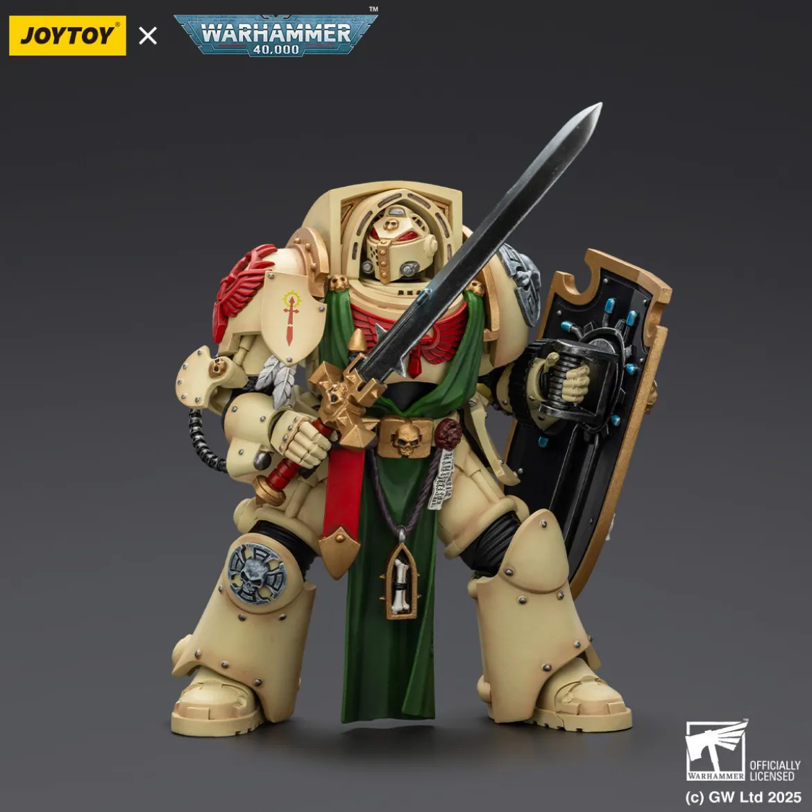 JoyToy Space Marines - Dark Angels - Deathwing Knight with Power Sword Storm and Shield 1/18 - Warhammer 40k