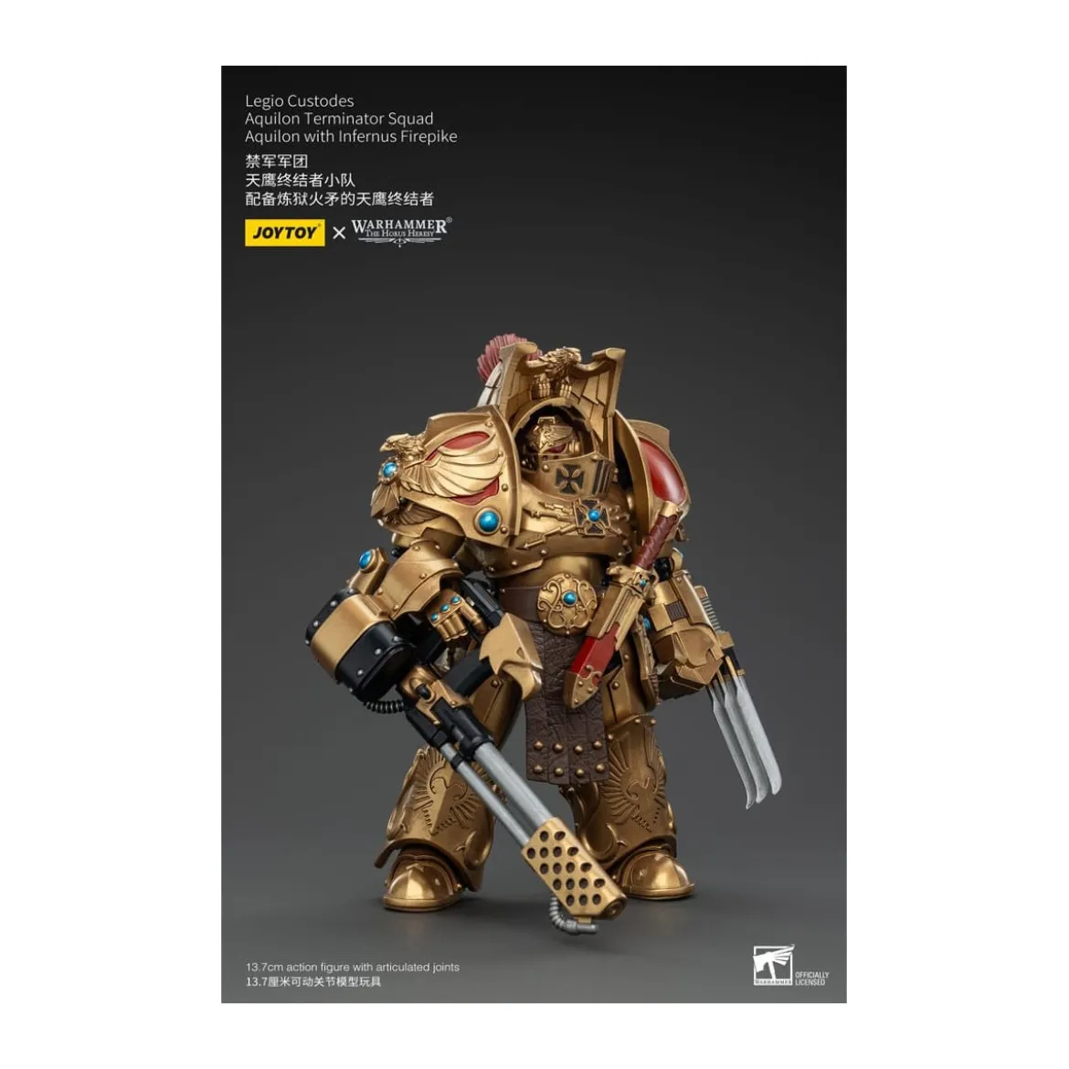 JoyToy Space Marines - Legio Custodes Aquilon Terminator Squad - Aquilon with Infernus Firepike
