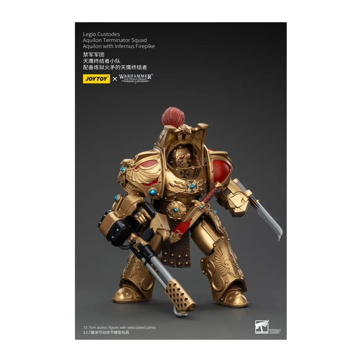 JoyToy Space Marines - Legio Custodes Aquilon Terminator Squad - Aquilon with Infernus Firepike