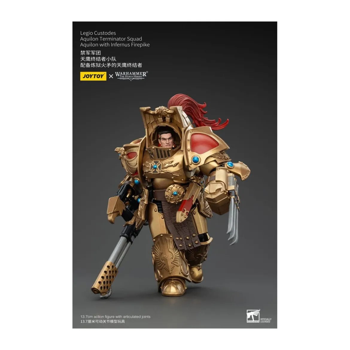 JoyToy Space Marines - Legio Custodes Aquilon Terminator Squad - Aquilon with Infernus Firepike