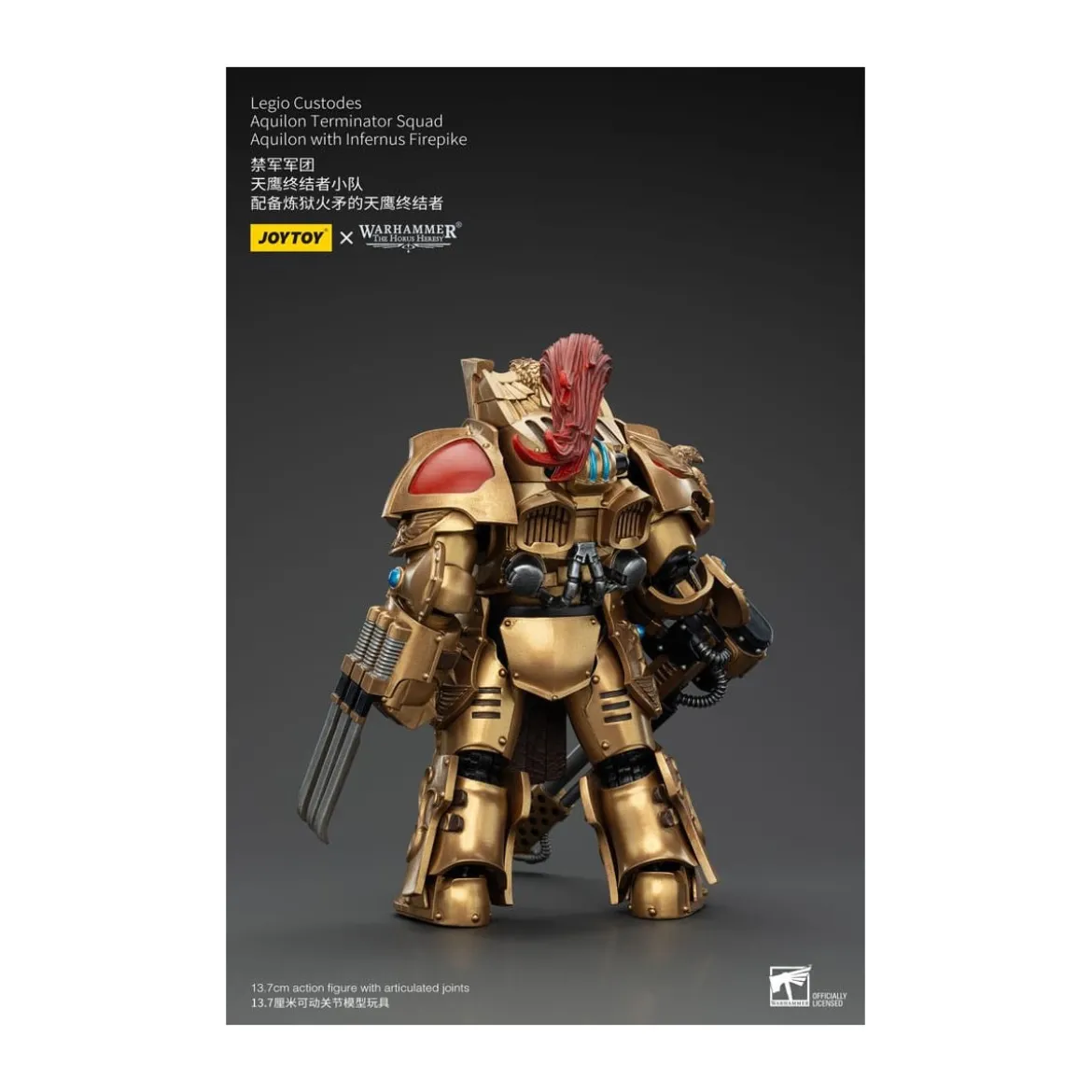 JoyToy Space Marines - Legio Custodes Aquilon Terminator Squad - Aquilon with Infernus Firepike