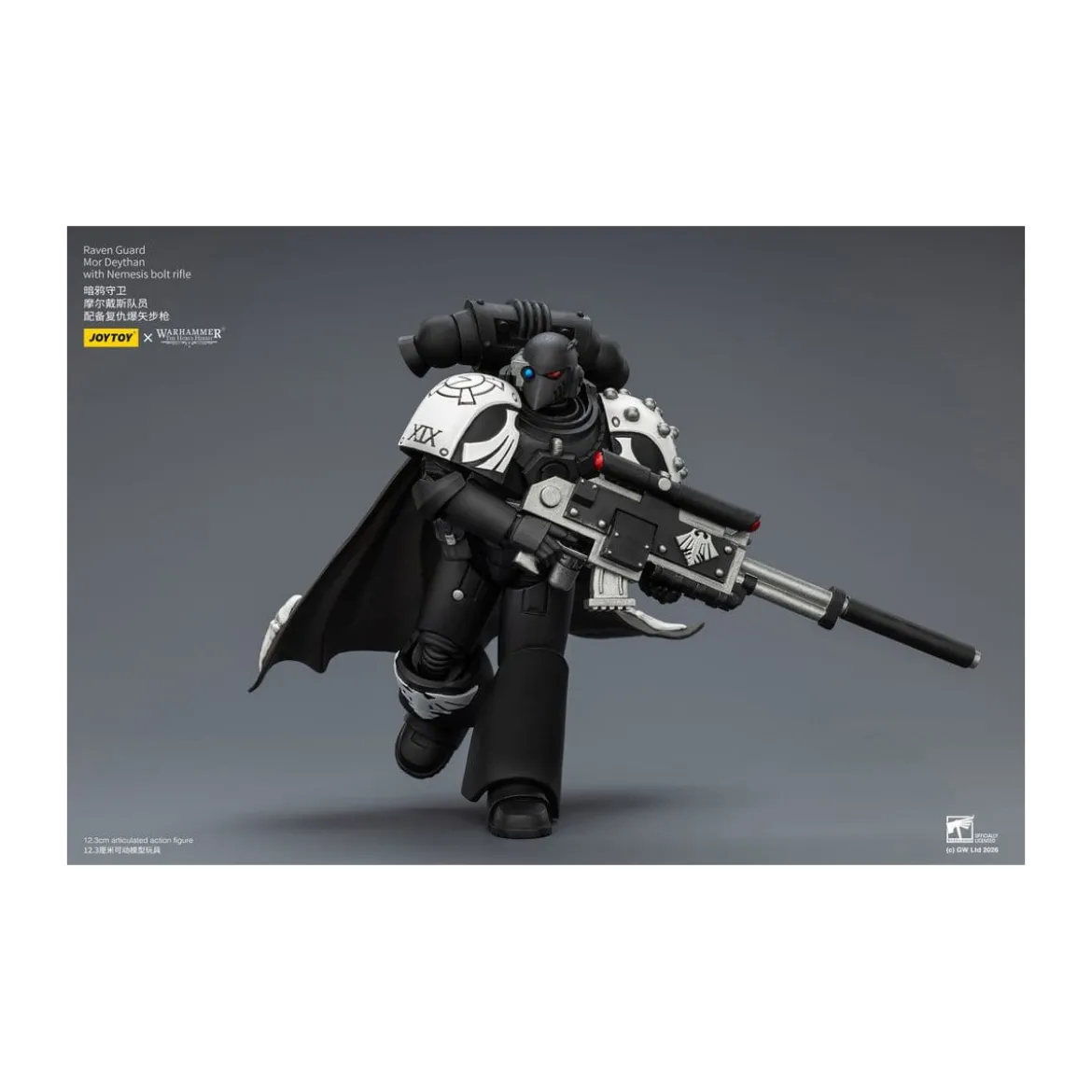 JoyToy Space Marines - Raven Guard - Mor Deythan with Nemesis bolt rifle 1/18 - Warhammer 40k