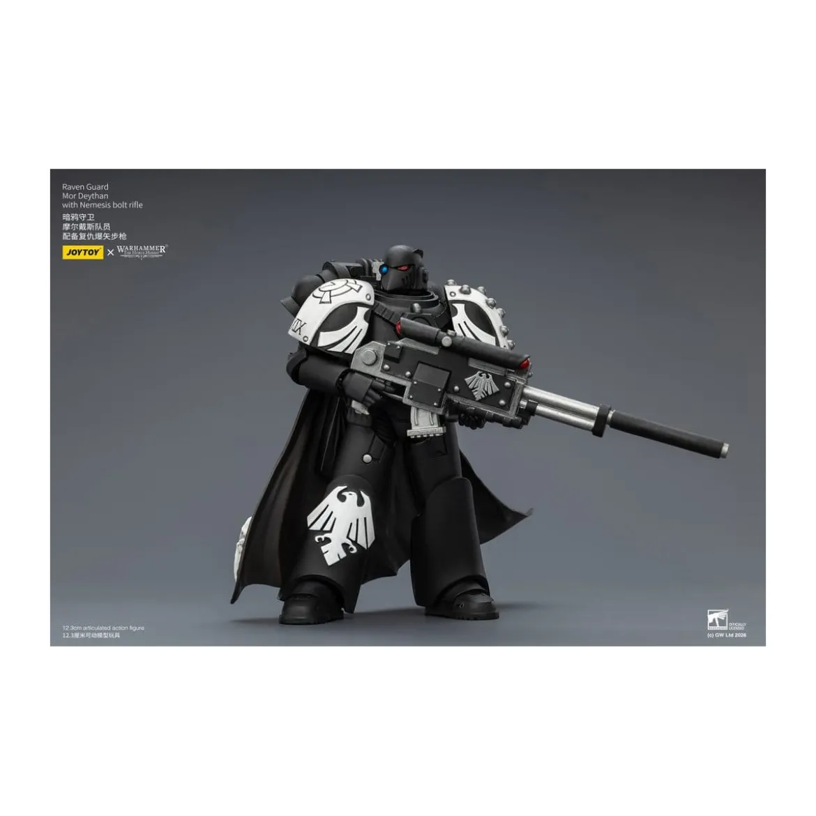 JoyToy Space Marines - Raven Guard - Mor Deythan with Nemesis bolt rifle 1/18 - Warhammer 40k