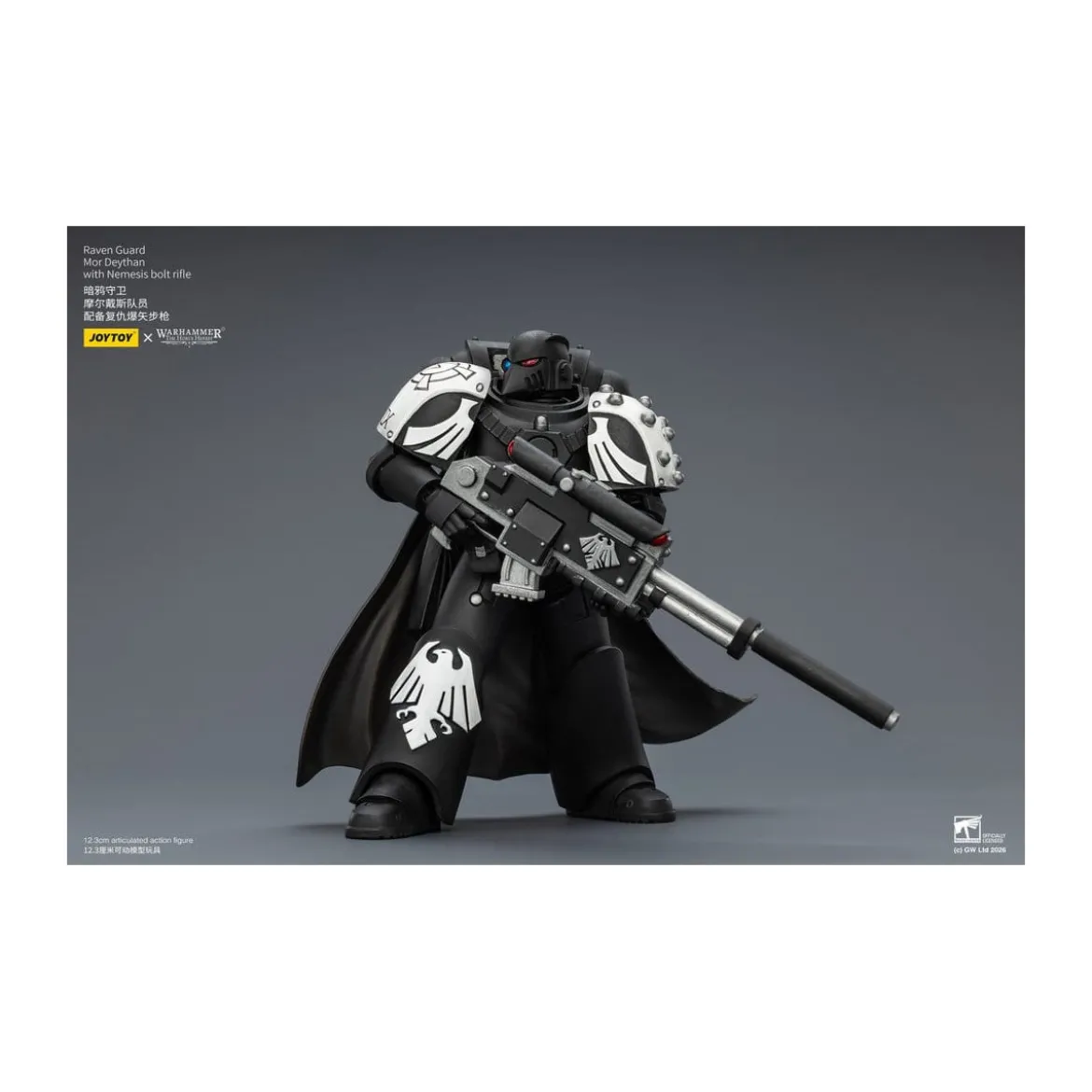 JoyToy Space Marines - Raven Guard - Mor Deythan with Nemesis bolt rifle 1/18 - Warhammer 40k