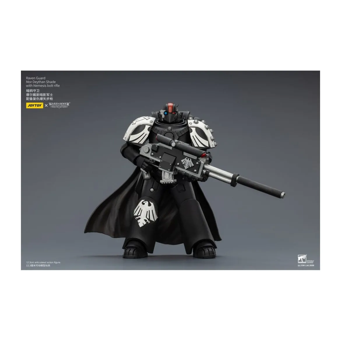 JoyToy Space Marines - Raven Guard - Mor Deythan Shade with Nemesis bolt rifle 1/18 - Warhammer 40k