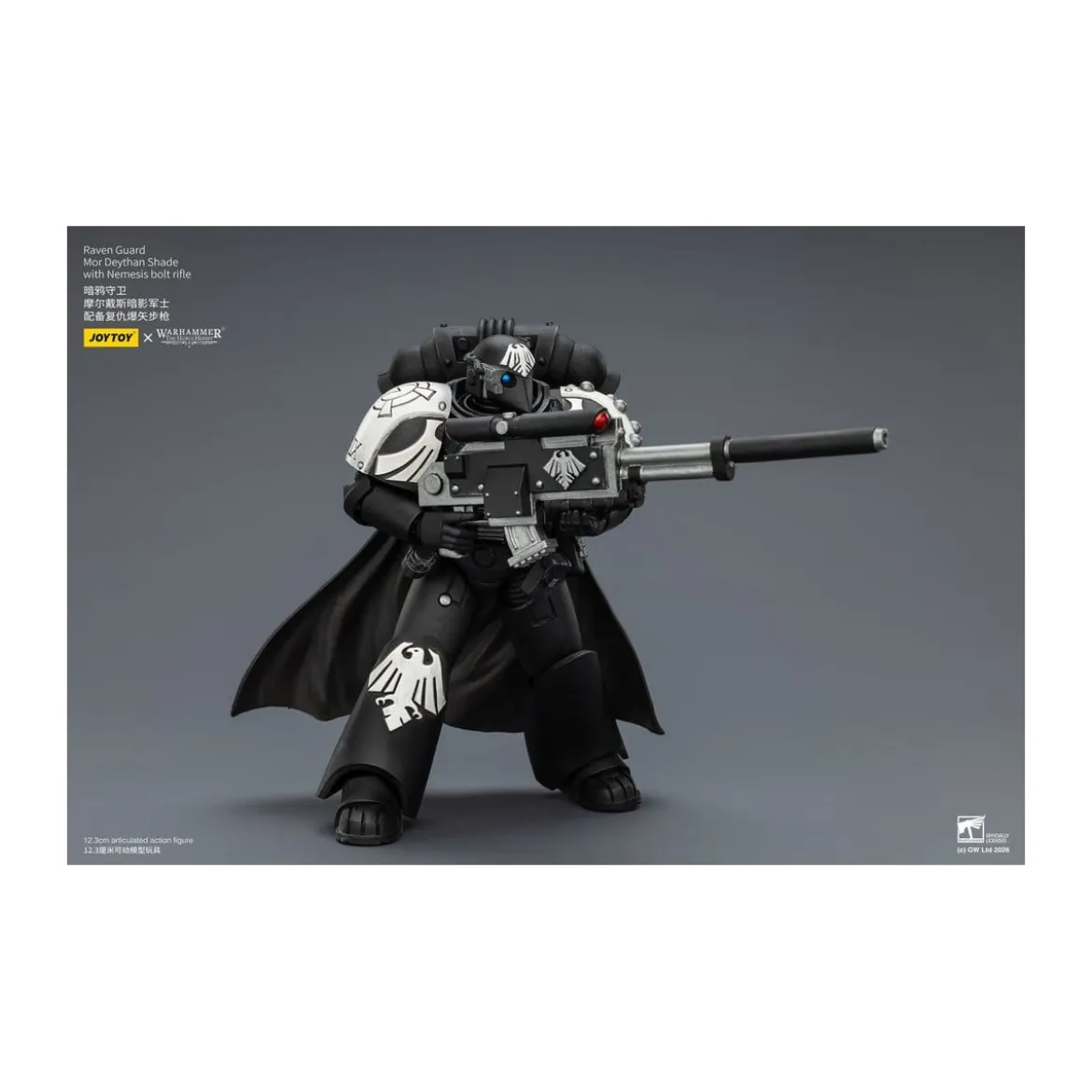 JoyToy Space Marines - Raven Guard - Mor Deythan Shade with Nemesis bolt rifle 1/18 - Warhammer 40k