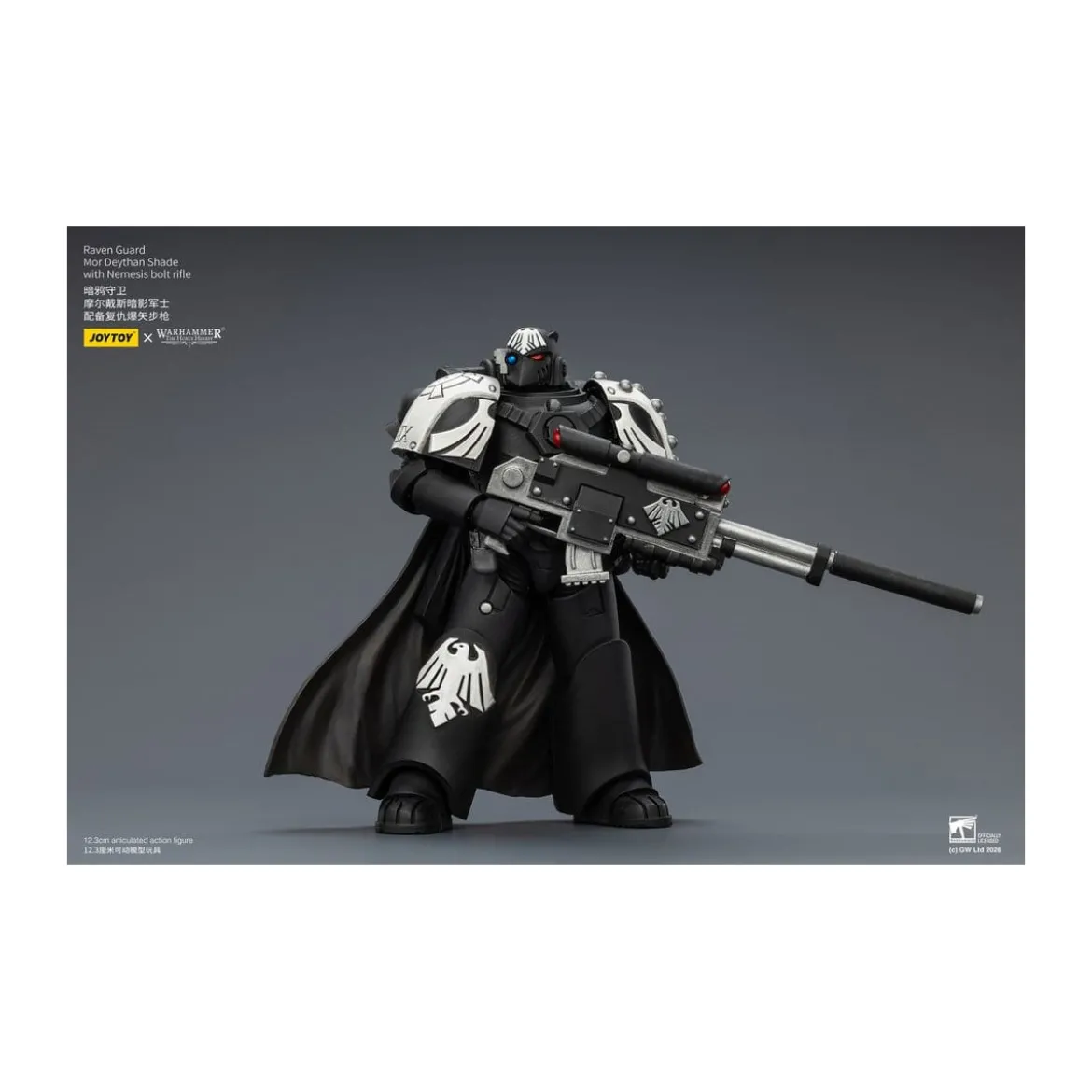 JoyToy Space Marines - Raven Guard - Mor Deythan Shade with Nemesis bolt rifle 1/18 - Warhammer 40k