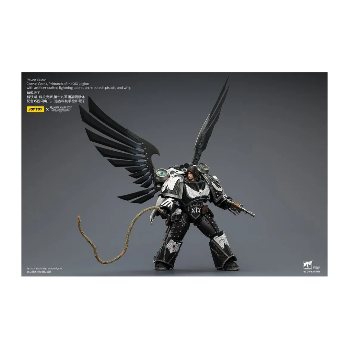 JoyToy Space Marines - Raven Guard - Corvus Corax, Primarch of the XIX Legion 1/18 - Warhammer 40k