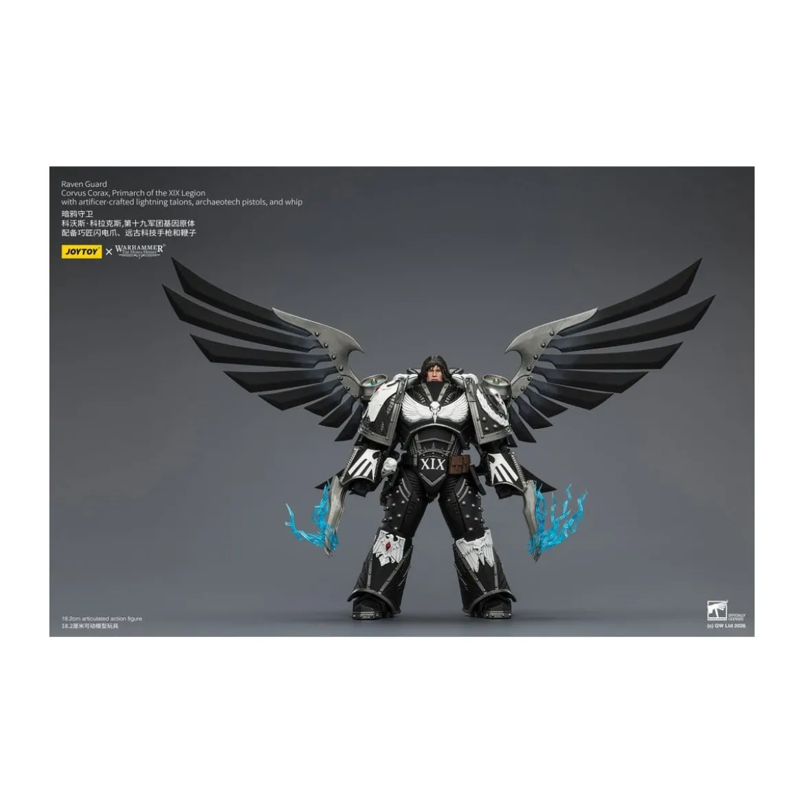 JoyToy Space Marines - Raven Guard - Corvus Corax, Primarch of the XIX Legion 1/18 - Warhammer 40k