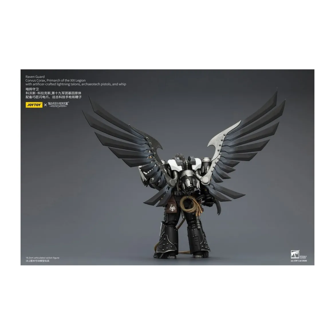 JoyToy Space Marines - Raven Guard - Corvus Corax, Primarch of the XIX Legion 1/18 - Warhammer 40k