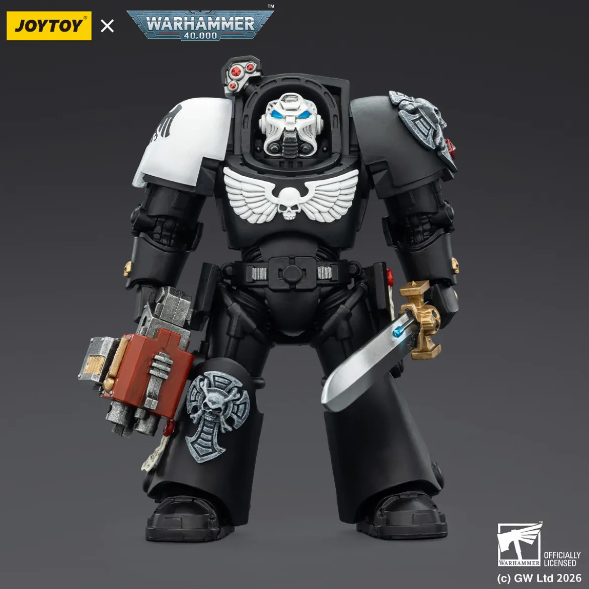 JoyToy Space Marines - Raven Guard - Terminator 1 with Power Sword and Storm Bolter 1/18 - Warhammer 40k