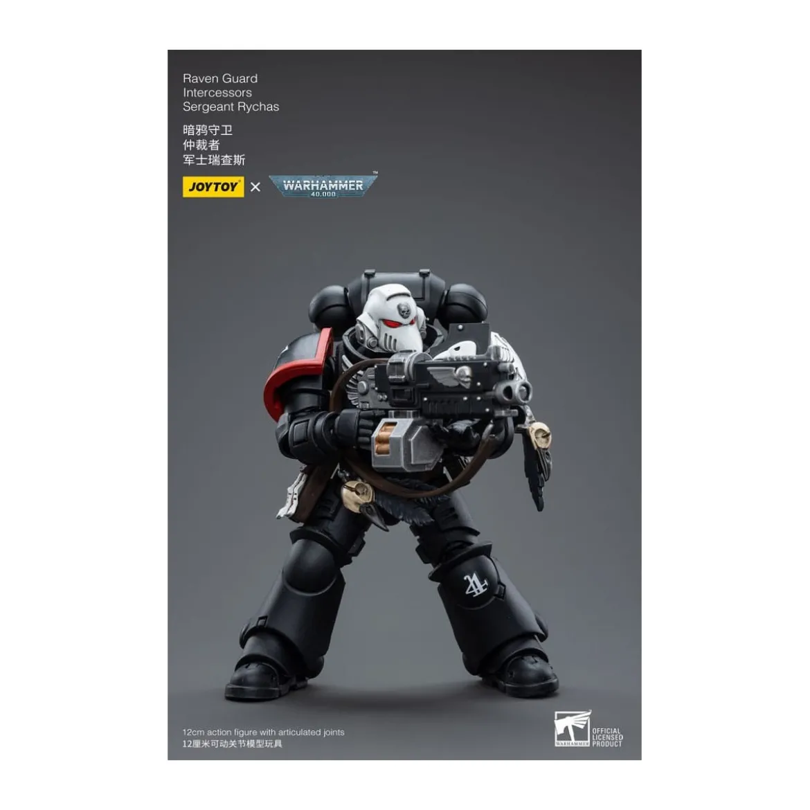 JoyToy Space Marines - Raven Guard - Intercessors Sergeant Rychas 1/18 - Warhammer 40K