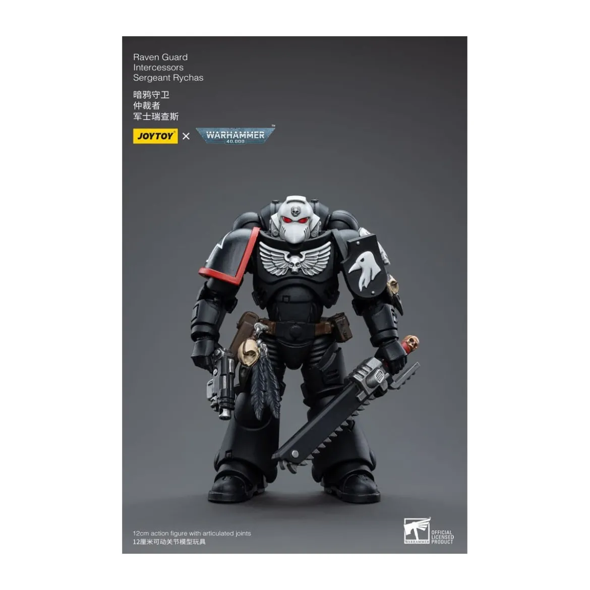JoyToy Space Marines - Raven Guard - Intercessors Sergeant Rychas 1/18 - Warhammer 40K