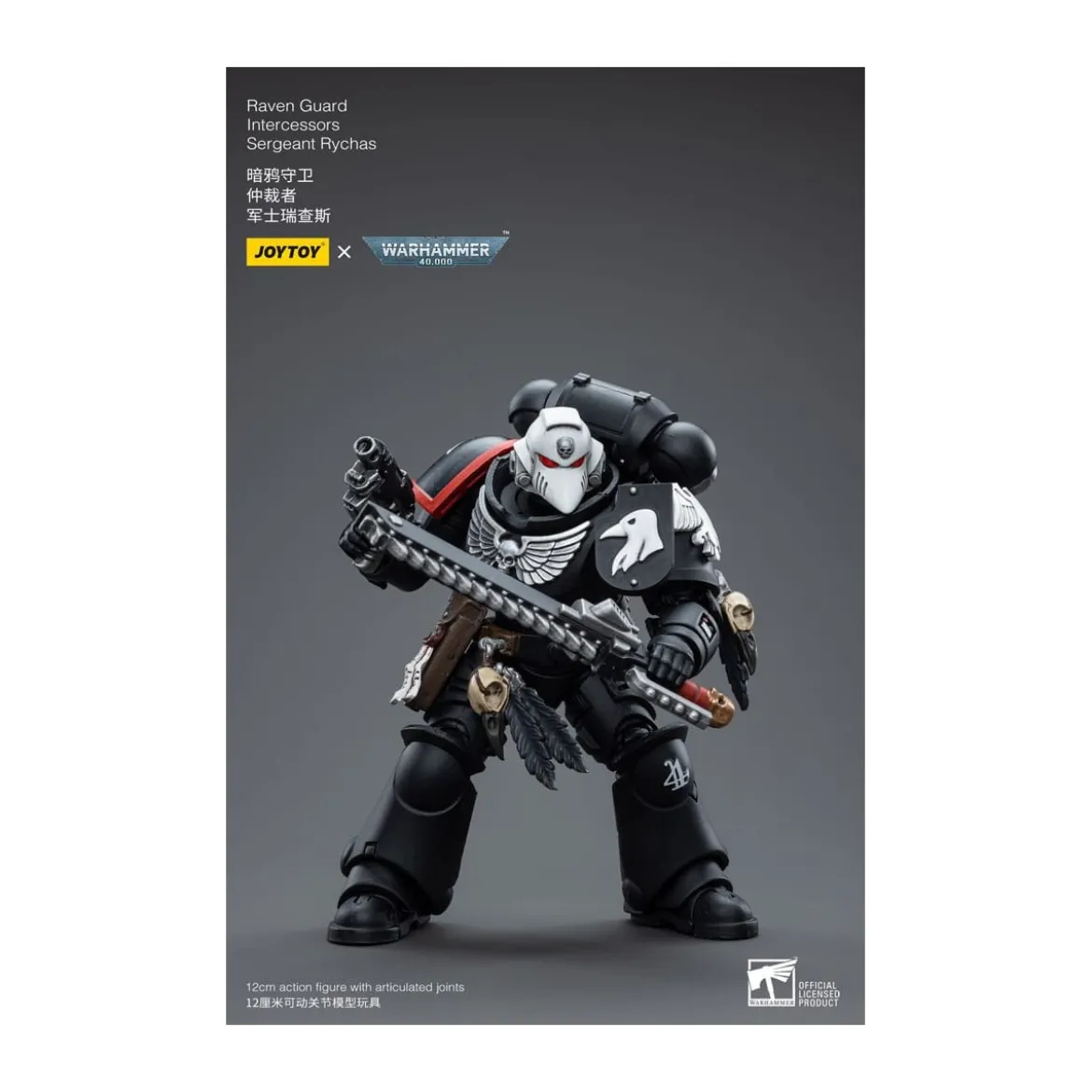 JoyToy Space Marines - Raven Guard - Intercessors Sergeant Rychas 1/18 - Warhammer 40K