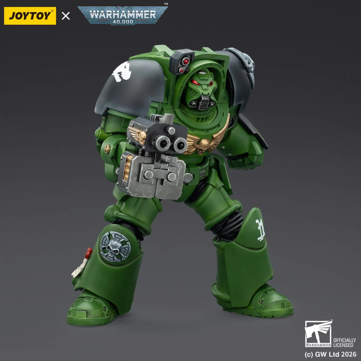 JoyToy Space Marines - Salamanders - Terminator 2 with Power Fist and Storm Bolter 1/18 - Warhammer 40k