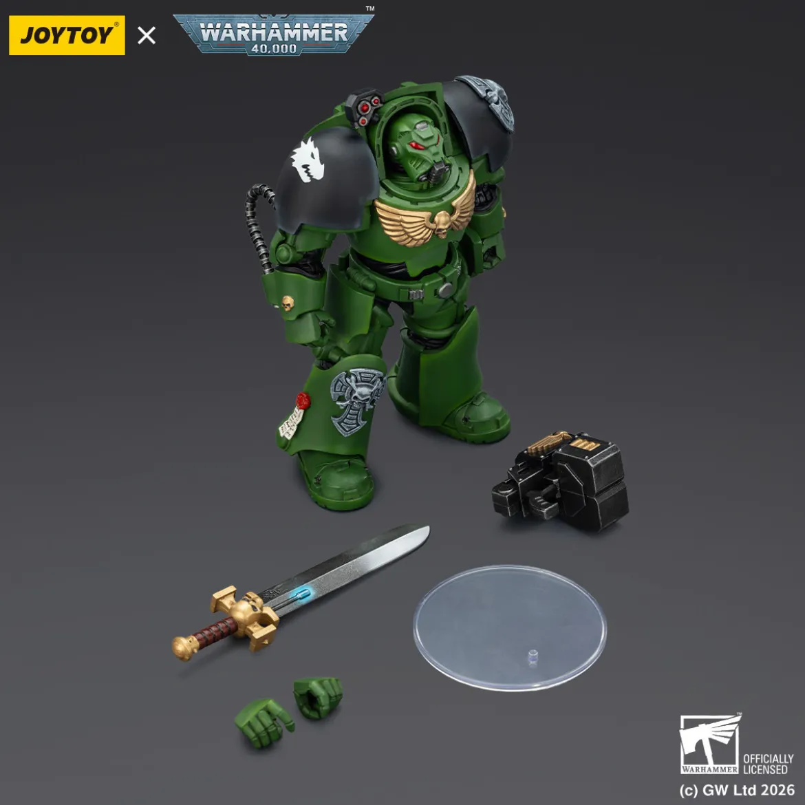 JoyToy Space Marines - Salamanders - Terminator 1 with Power Sword and Storm Bolter 1/18 - Warhammer 40k