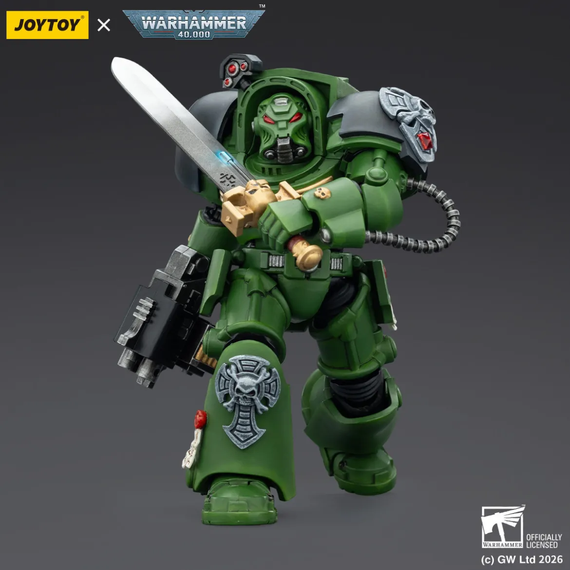 JoyToy Space Marines - Salamanders - Terminator 1 with Power Sword and Storm Bolter 1/18 - Warhammer 40k