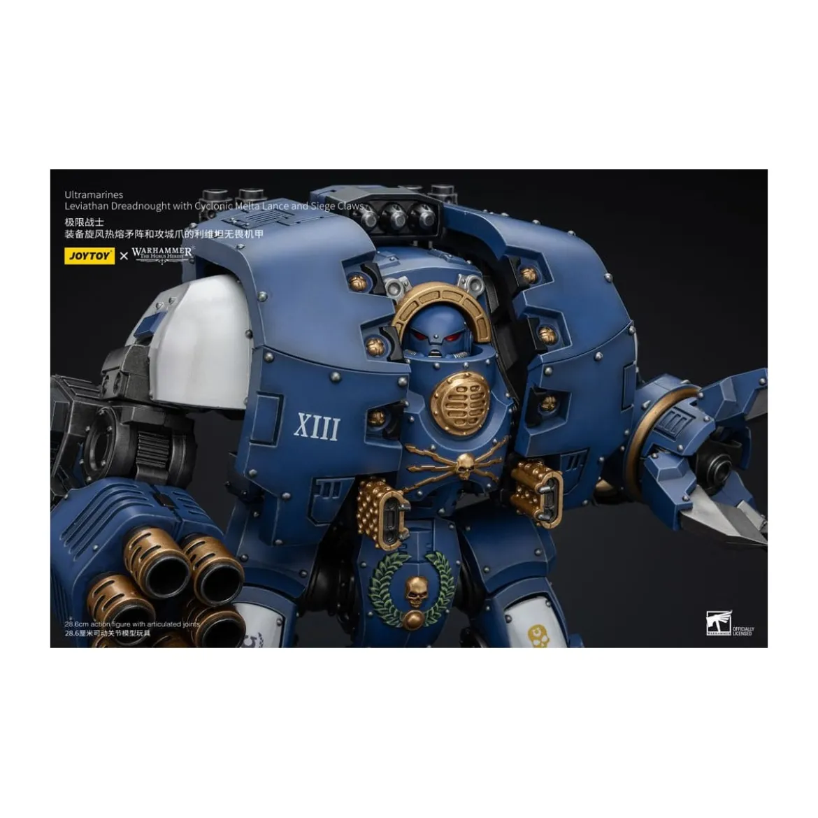 JoyToy - Space Marines - Ultramarines - Leviathan Dreadnought with Cyclonic Melta Lance And Siege Claws 1/18