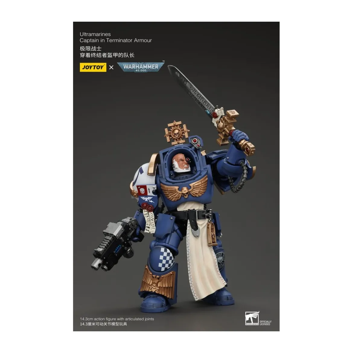 JoyToy - Space Marines - Ultramarines - Ultramarines Captain In Terminator Armour 1/18