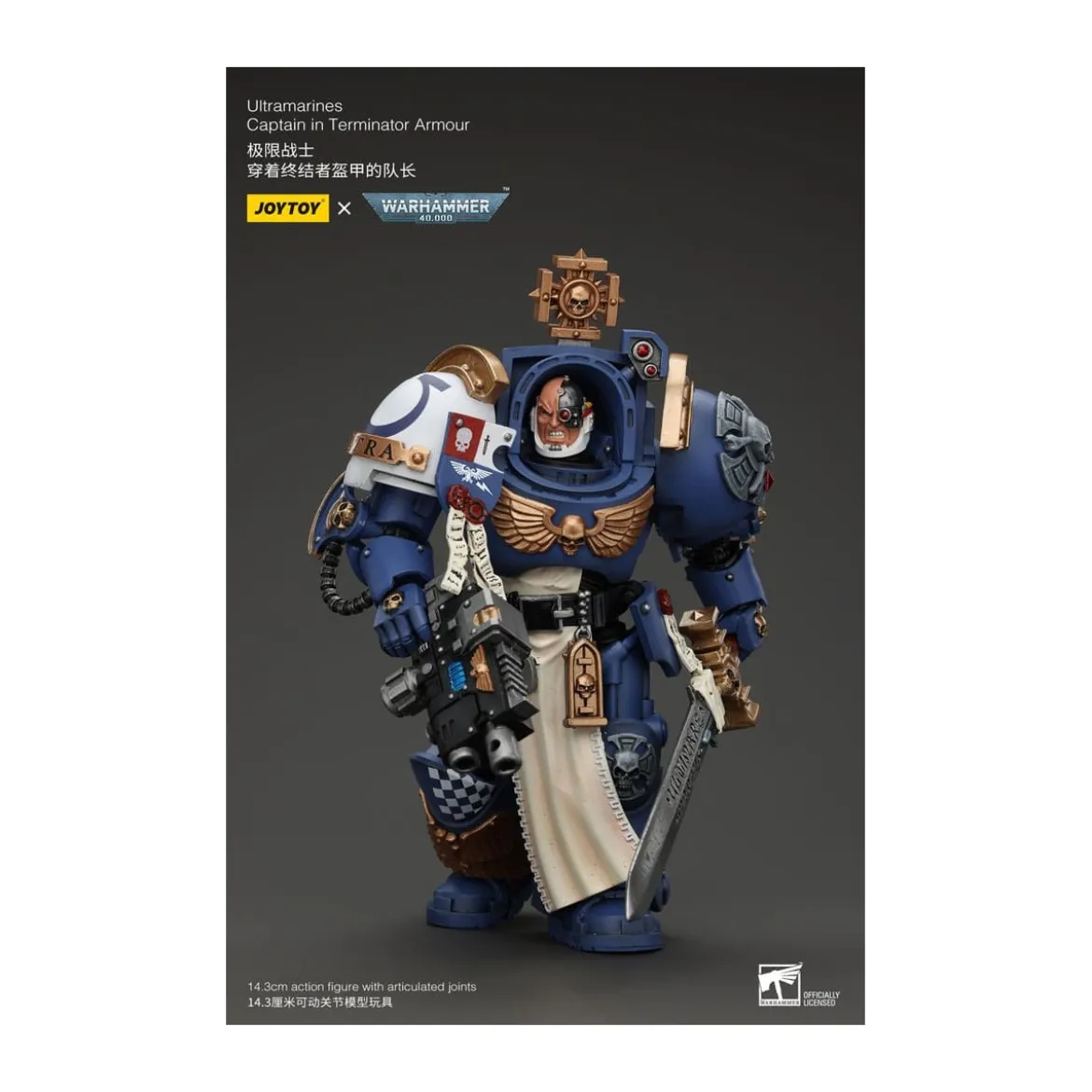 JoyToy - Space Marines - Ultramarines - Ultramarines Captain In Terminator Armour 1/18