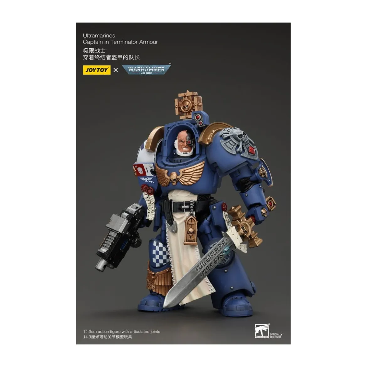 JoyToy - Space Marines - Ultramarines - Ultramarines Captain In Terminator Armour 1/18