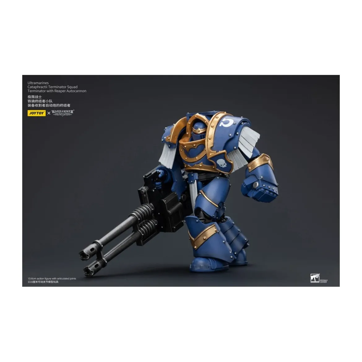 JoyToy - Space Marines - Ultramarines - Cataphractii Terminator Squad - Terminator with Reaper Autocannon 1/18