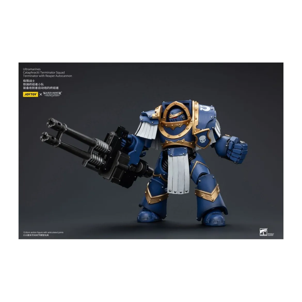 JoyToy - Space Marines - Ultramarines - Cataphractii Terminator Squad - Terminator with Reaper Autocannon 1/18