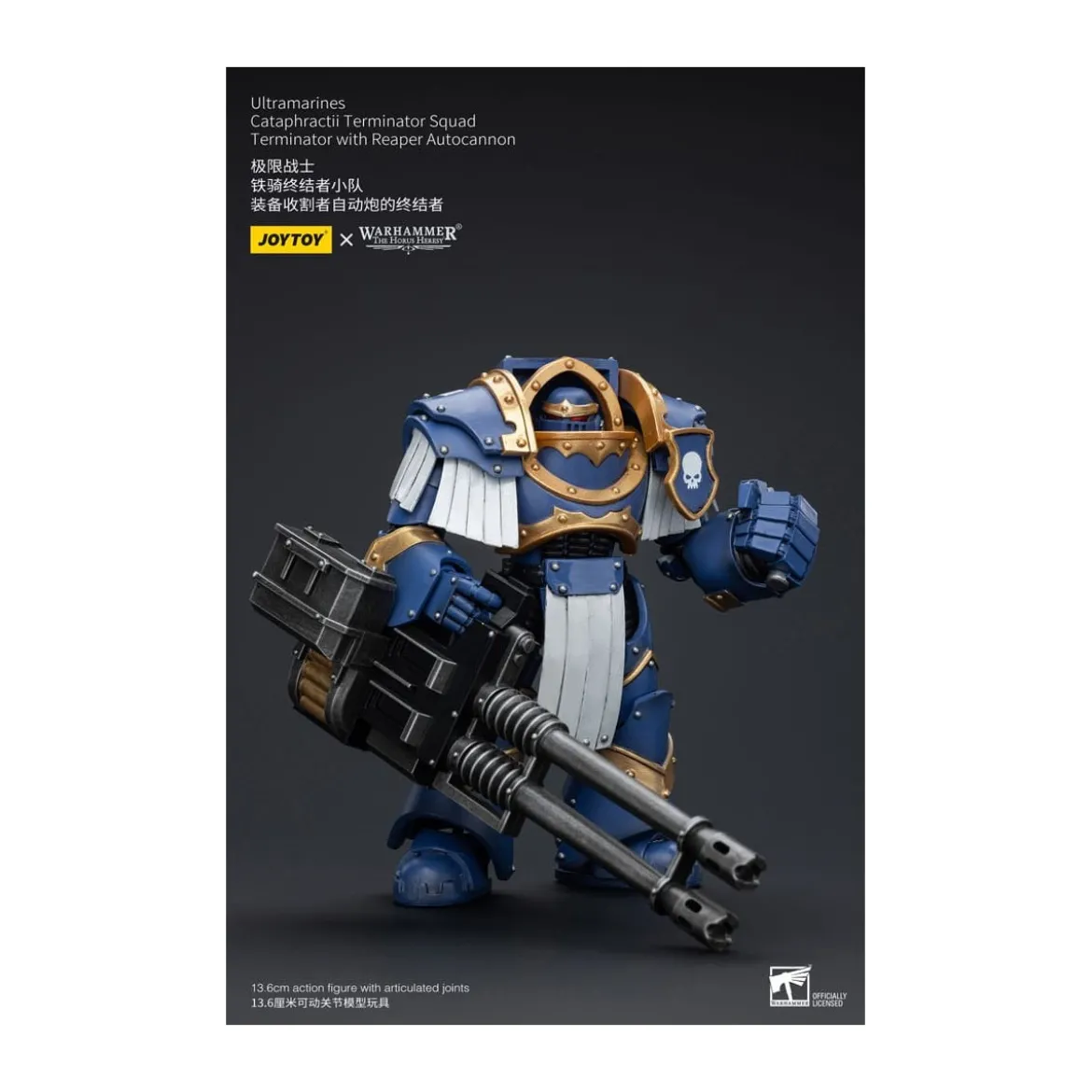JoyToy - Space Marines - Ultramarines - Cataphractii Terminator Squad - Terminator with Reaper Autocannon 1/18