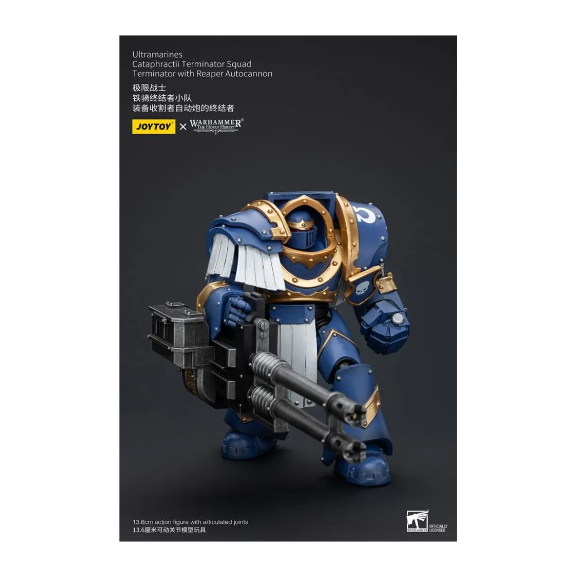 JoyToy - Space Marines - Ultramarines - Cataphractii Terminator Squad - Terminator with Reaper Autocannon 1/18