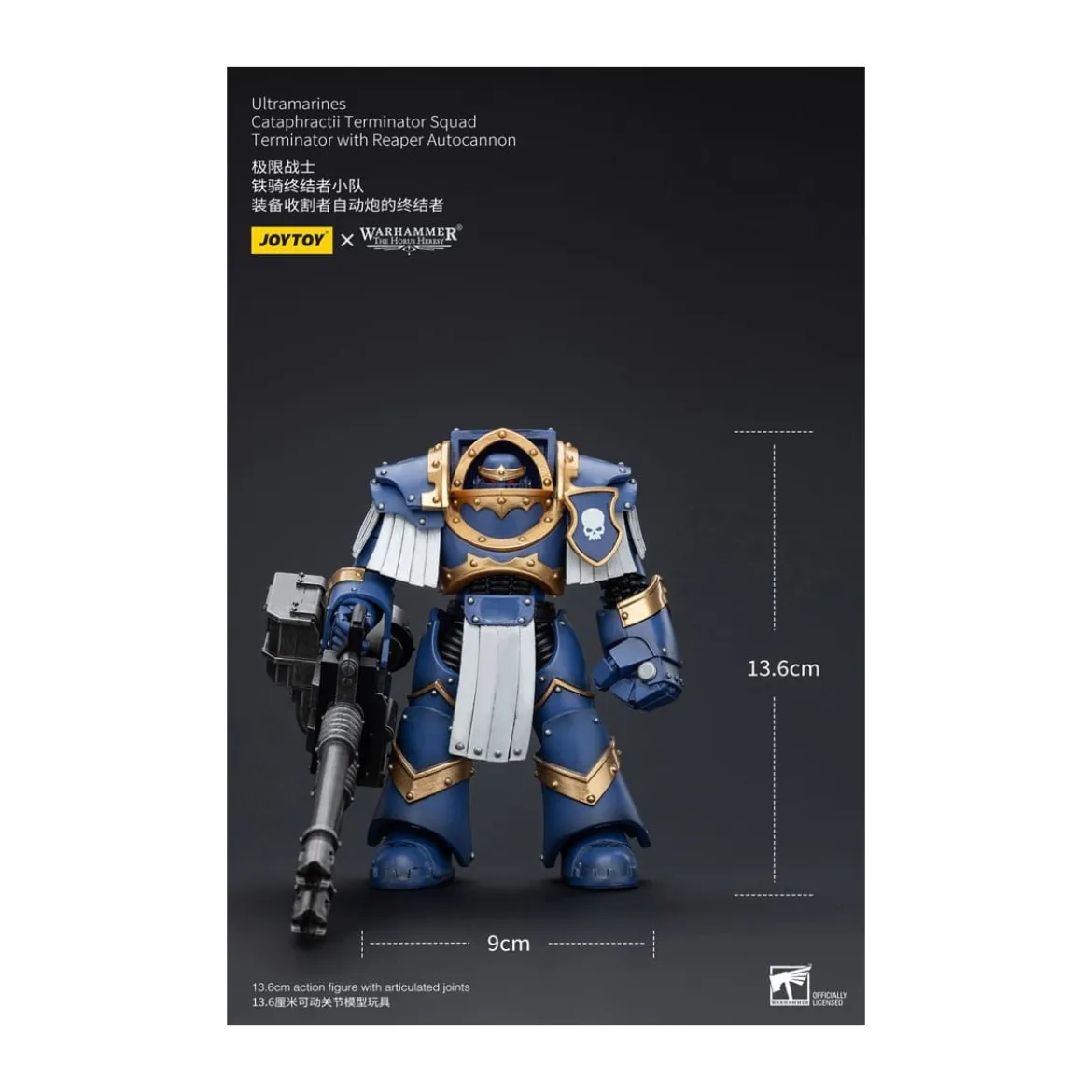 JoyToy - Space Marines - Ultramarines - Cataphractii Terminator Squad - Terminator with Reaper Autocannon 1/18